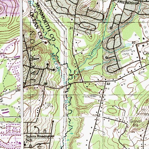 Topographic Map of Titmouse Creek, NJ