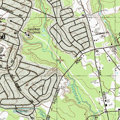 Topographic Map of Sparrow Creek, NJ