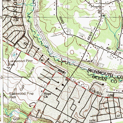 Topographic Map of Snake Creek, NJ