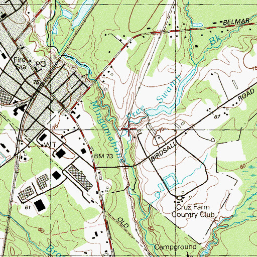 Topographic Map of Pree Swamp Brook, NJ