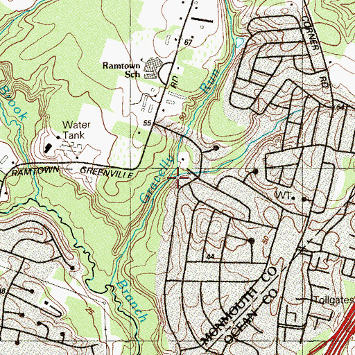 Topographic Map of Pine Creek, NJ