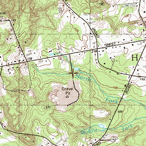 Topographic Map of North Fork Timber Swamp Brook, NJ