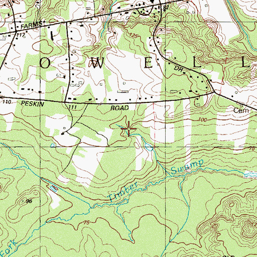Topographic Map of North Branch Timber Swamp Brook, NJ