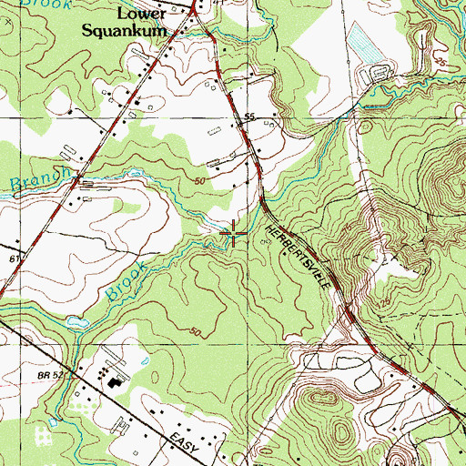 Topographic Map of North Branch Squankum Brook, NJ