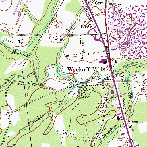 Topographic Map of Long Brook, NJ