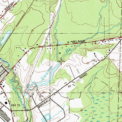 Topographic Map of Kingfisher Creek, NJ