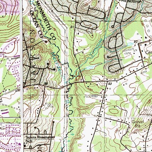 Topographic Map of Hawk Creek, NJ