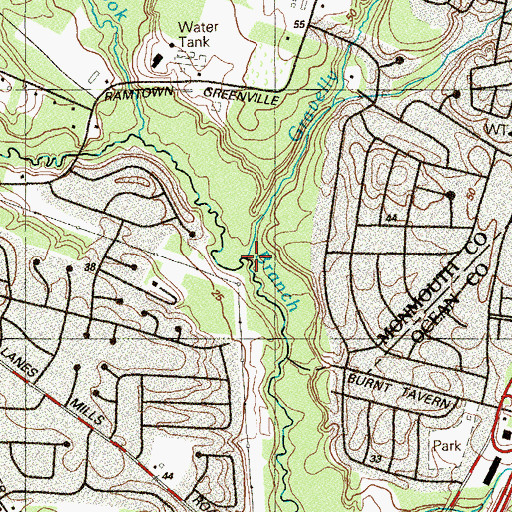 Topographic Map of Gravelly Run, NJ