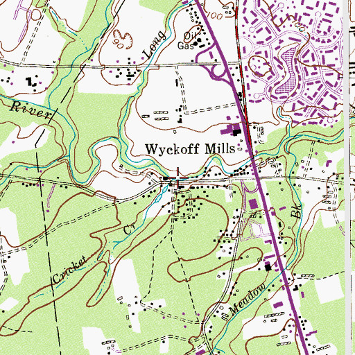 Topographic Map of Cricket Creek, NJ