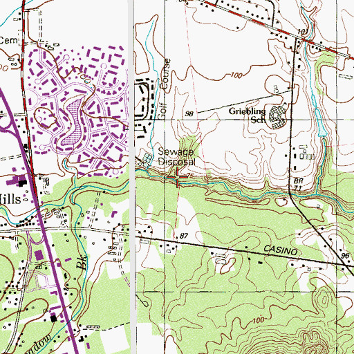 Topographic Map of Birch Creek, NJ
