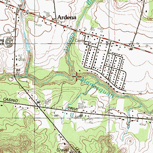 Topographic Map of Ardena Brook, NJ