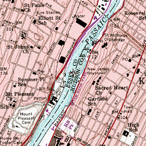 Topographic Map of Arlington Reach, NJ
