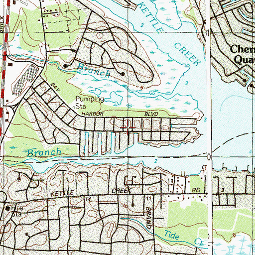 Topographic Map of Bay Harbor Estates, NJ