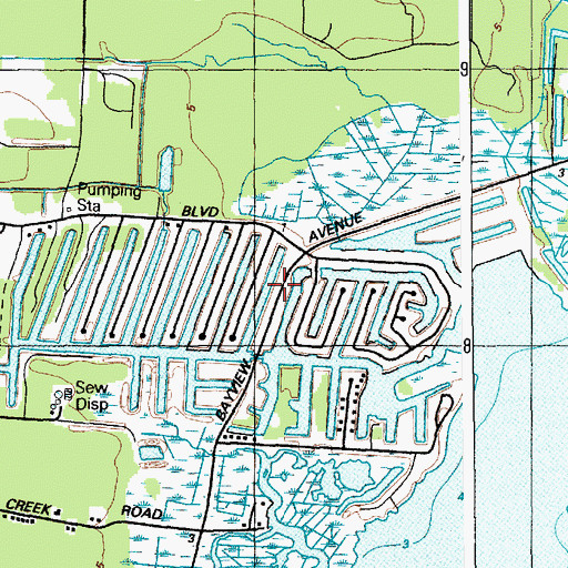Topographic Map of Berkeley Shores, NJ