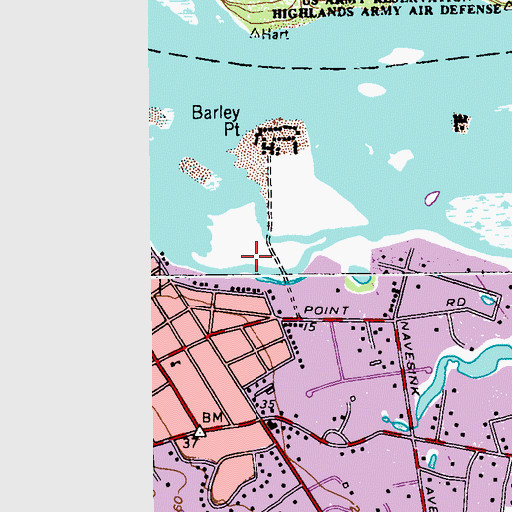 Topographic Map of Black Point Creek, NJ