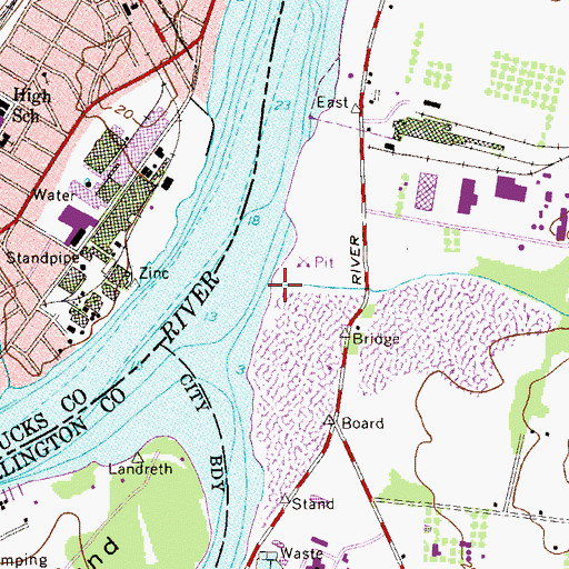 Topographic Map of Bustleton Creek, NJ