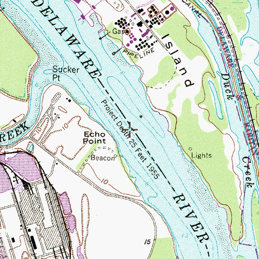 Topographic Map of Duck Island Range, NJ