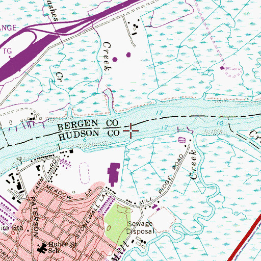 Topographic Map of Garretts Reach, NJ