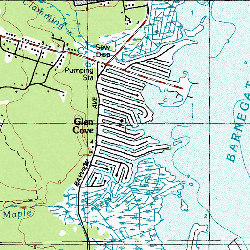 Topographic Map of Glen Cove, NJ