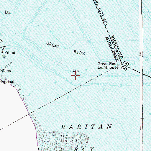 Topographic Map of Great Beds Reach, NJ