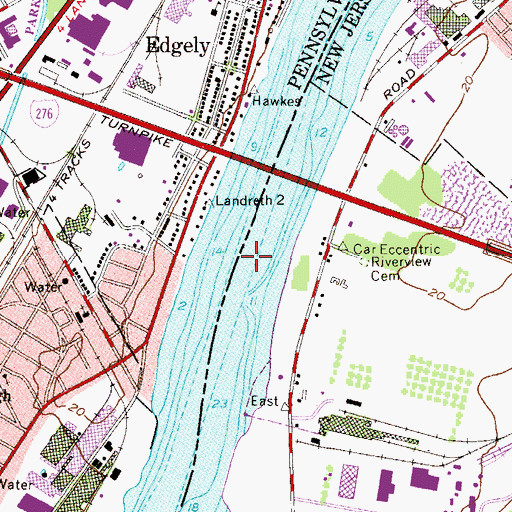 Topographic Map of Landreth Channel, NJ