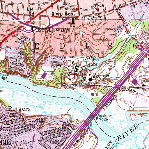 Topographic Map of Martins Landing, NJ