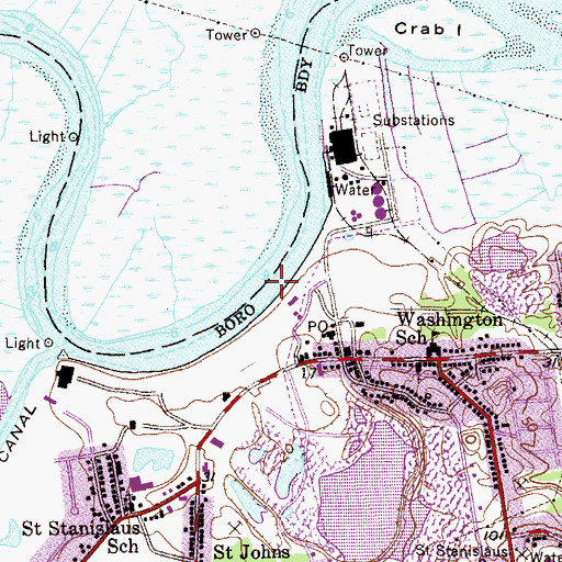 Topographic Map of Northwest Reach, NJ
