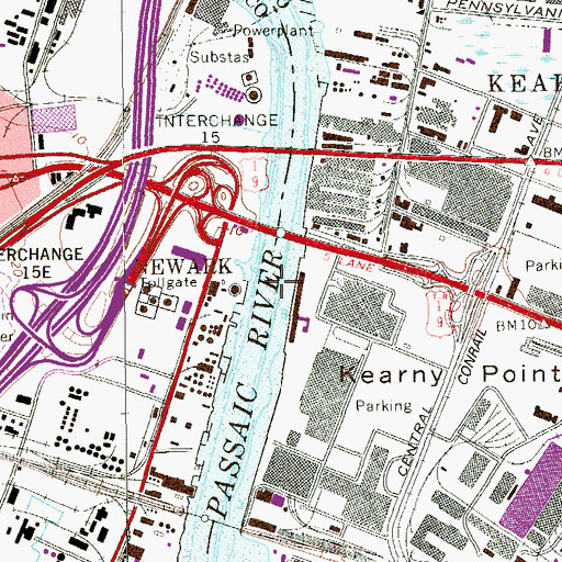 Topographic Map of Point No Point Reach, NJ