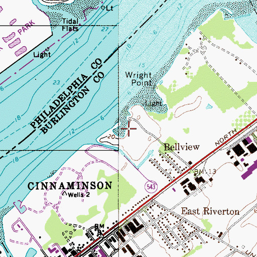 Topographic Map of Riverton Cove, NJ