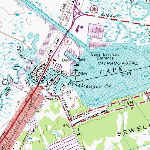 Topographic Map of Schellenger Landing, NJ