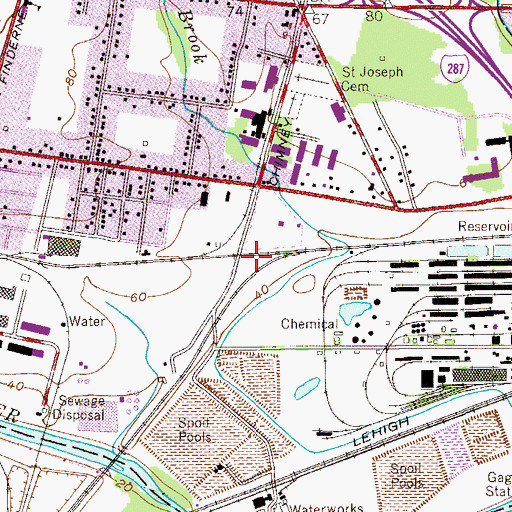 Topographic Map of Bound Brook Junction, NJ
