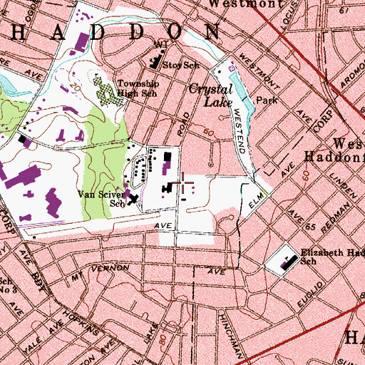 Topographic Map of Haddon Hills, NJ