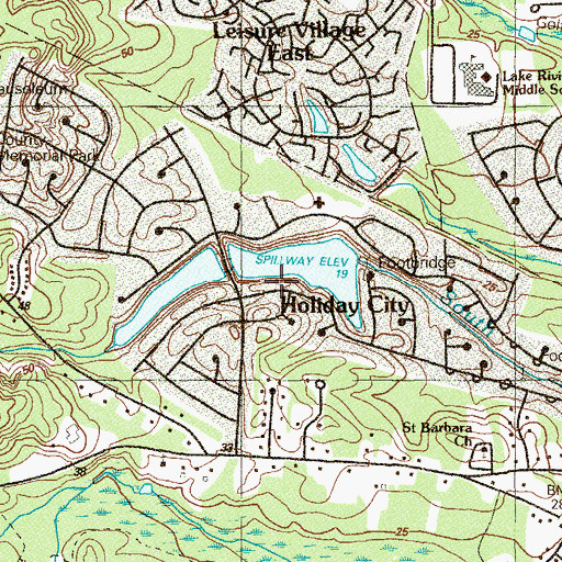 Topographic Map of Holiday City, NJ