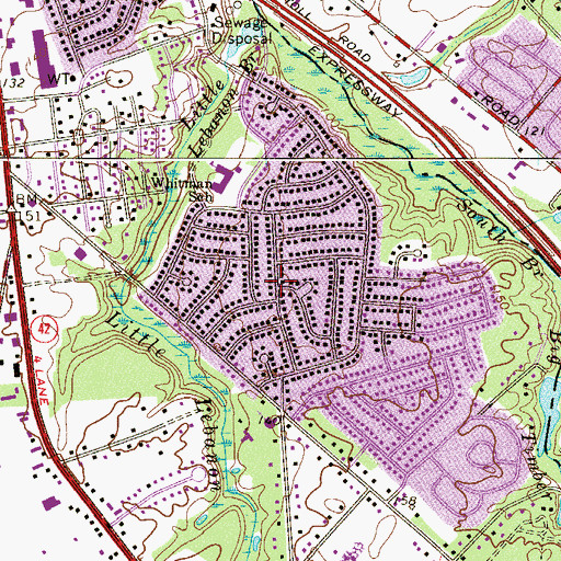 Topographic Map of Whitman Square, NJ