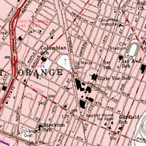 Topographic Map of Ampere, NJ