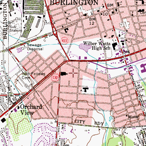 Topographic Map of Farnerville, NJ