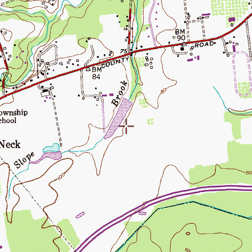 Topographic Map of Monmouth County, NJ