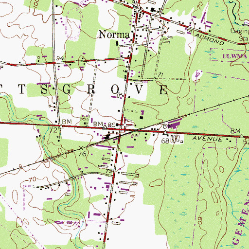Topographic Map of Norma Station, NJ