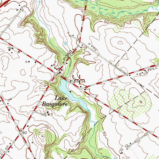 Topographic Map of Dilkes Mills, NJ