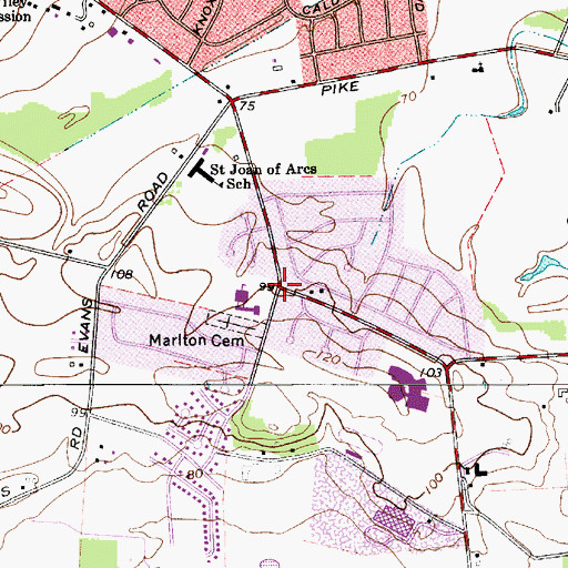 Topographic Map of Evans Corner, NJ