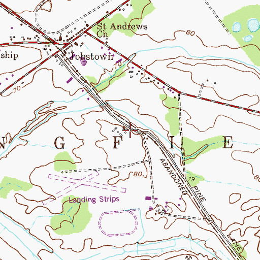 Topographic Map of Pine Lane, NJ