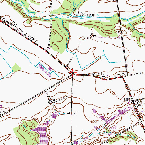 Topographic Map of Polhemustown, NJ