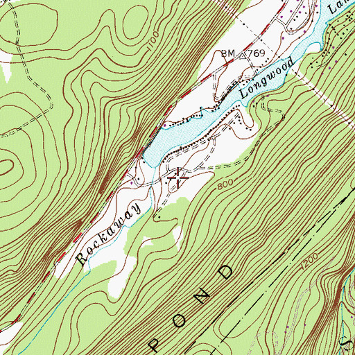 Topographic Map of Upper Longwood, NJ