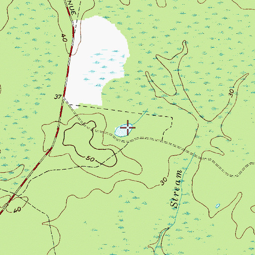 Topographic Map of Five Acre Pond, NJ