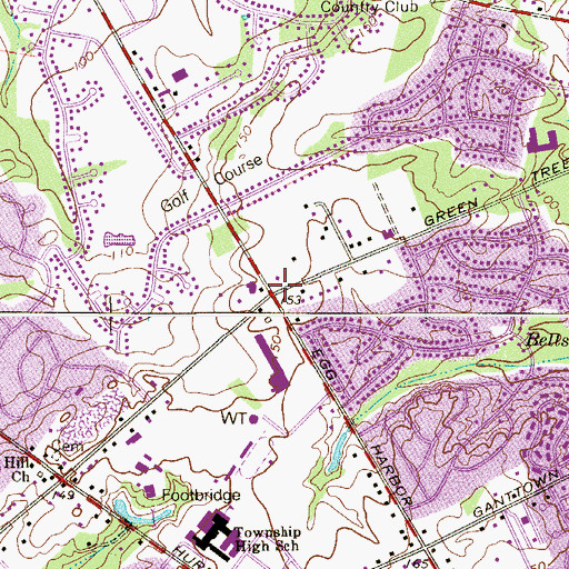 Topographic Map of Green Tree, NJ