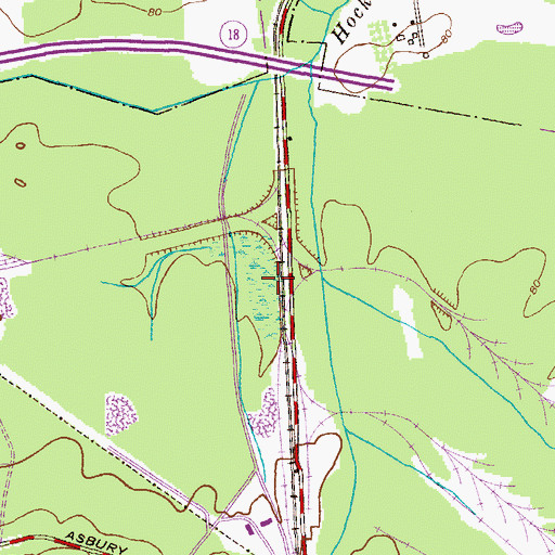 Topographic Map of Hockhockson Swamp, NJ