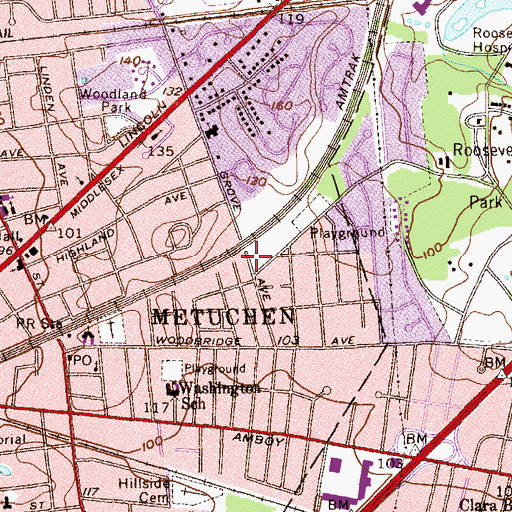 Topographic Map of Robinvale, NJ