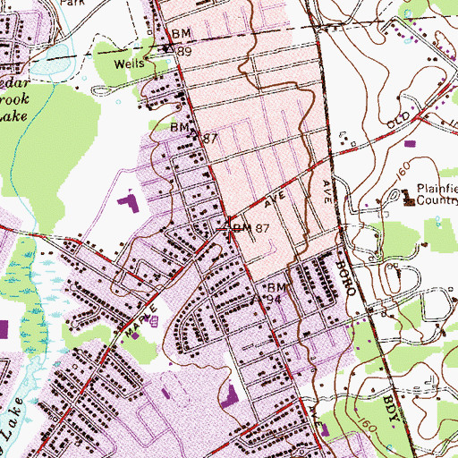 Topographic Map of Avon Park, NJ