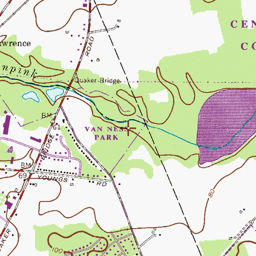 Topographic Map of Vannest State Wildlife Management Area, NJ