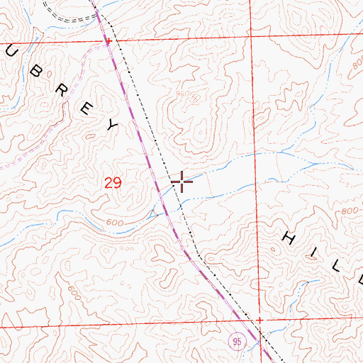 Topographic Map of Aubrey Hills, AZ